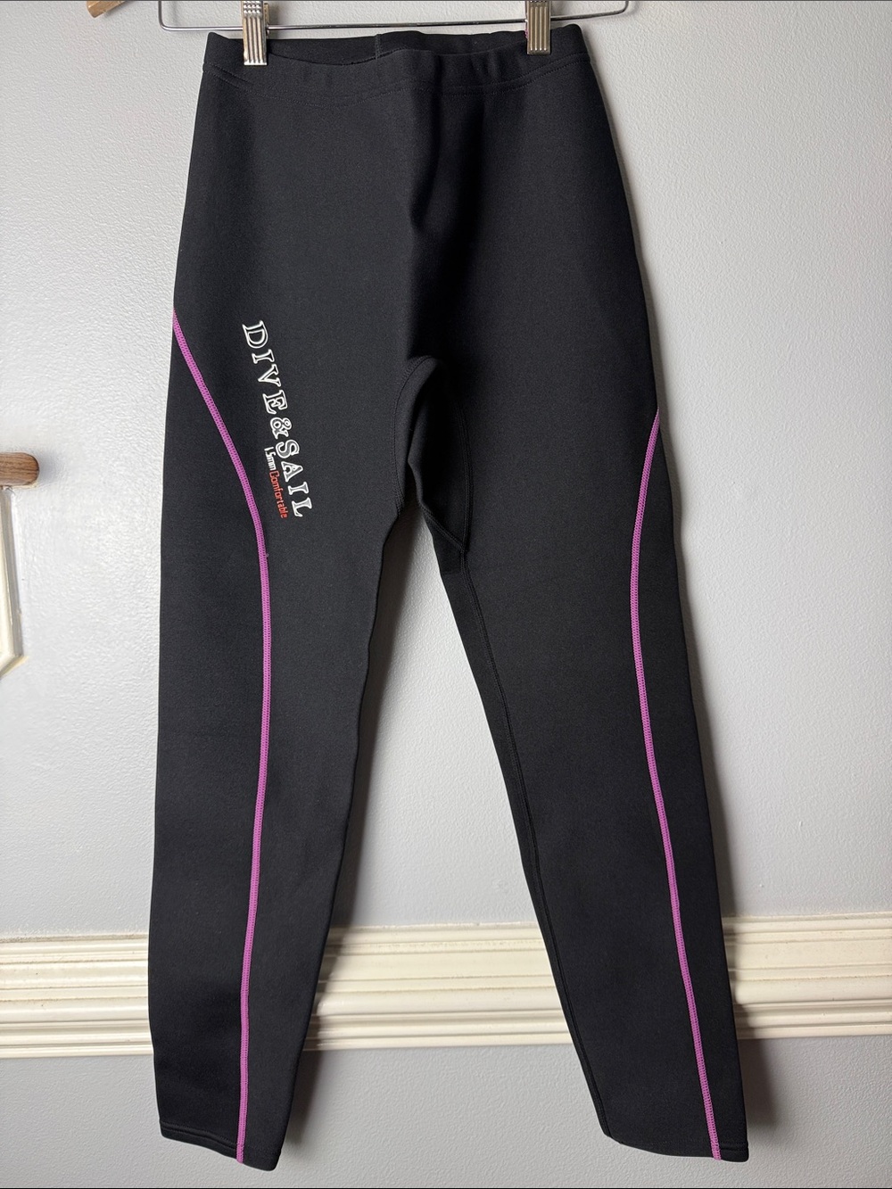 Dive & Sail Women's Black Swim wetsuit neoprine pants with Pink Piping 1.5 mm